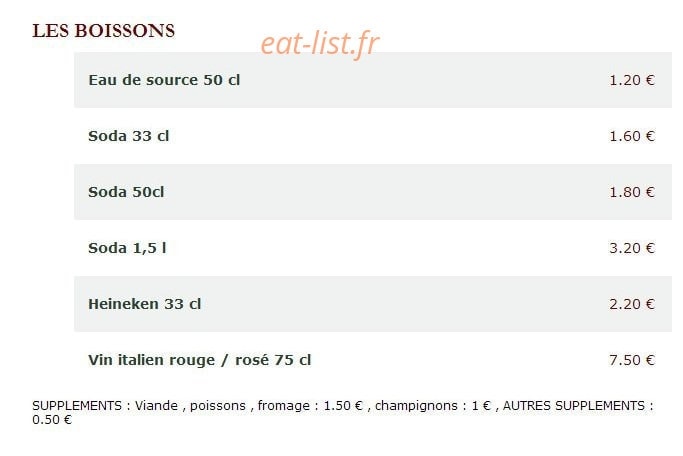Le Kiosque à Pizzas — carte page 5
