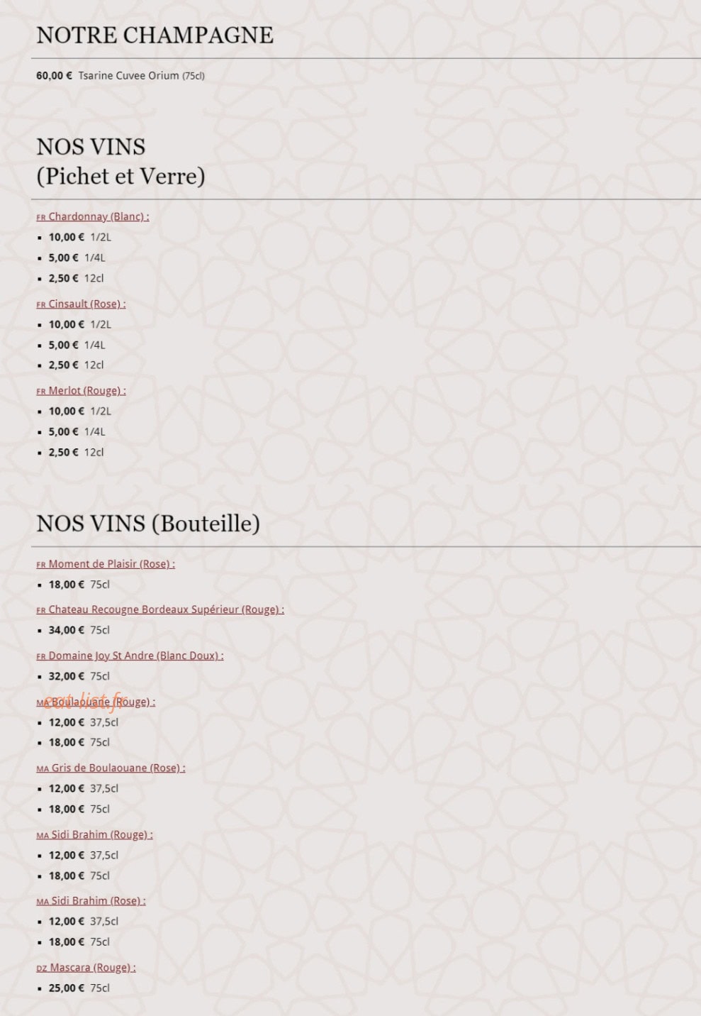 Le Soleil du Maroc — carte page 7