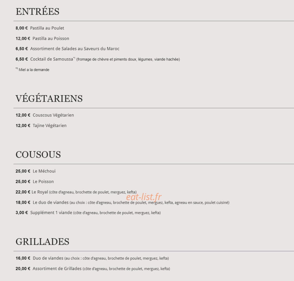 Le Soleil du Maroc — carte page 2