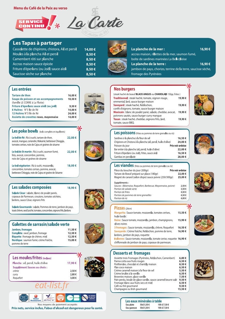 Café de la Paix — carte page 1