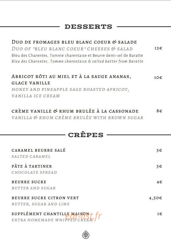 Chez Martin — carte page 4