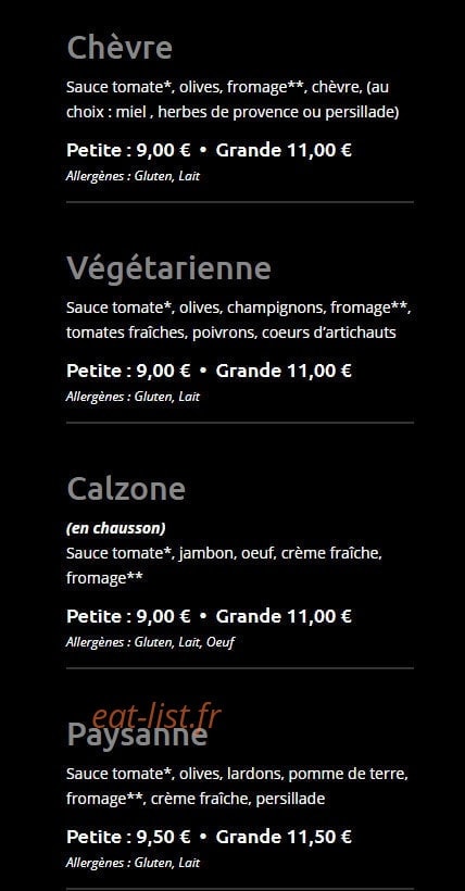 Kpizz — carte page 1