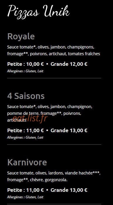 Kpizz — carte page 3