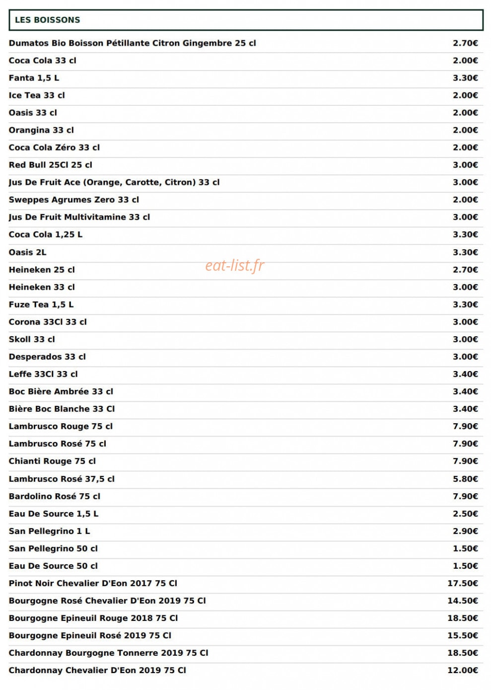 Le Kiosque à Pizzas — carte page 5