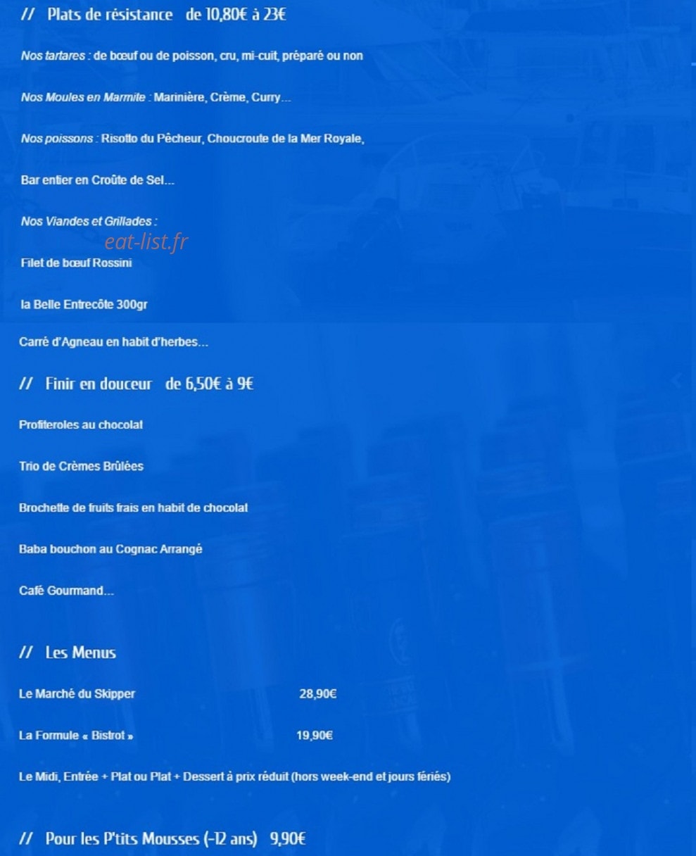 Restaurant Le Skipper — carte page 2
