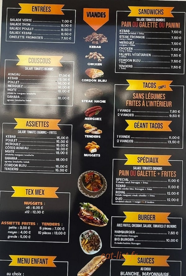 Carte et menu de Salam en ré à Saint Martin de Re — Les entrées, couscous et assiettes,...