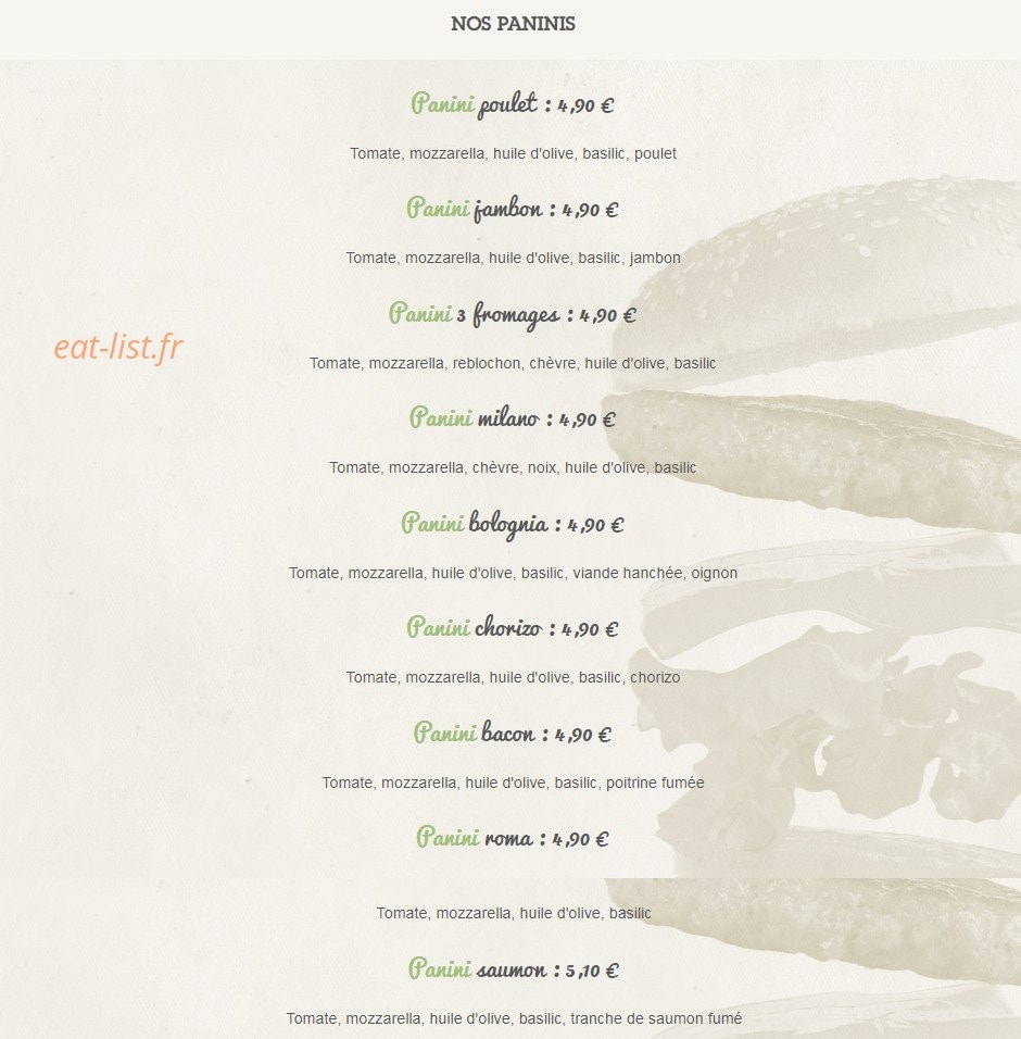 Beach Burger — carte page 6