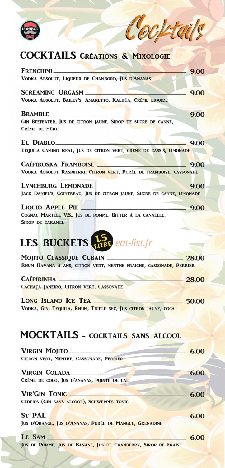 Dransard Café — carte page 4