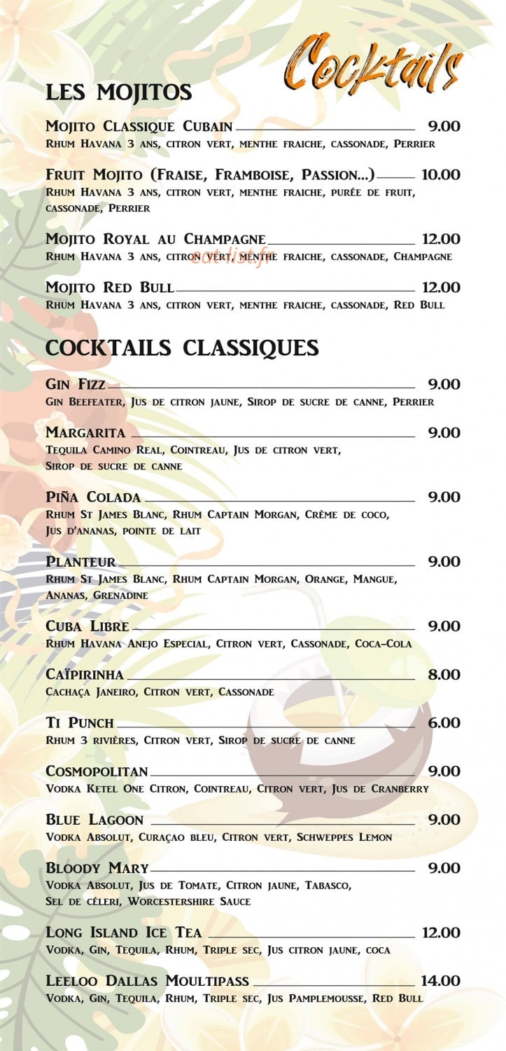 Dransard Café — carte page 3