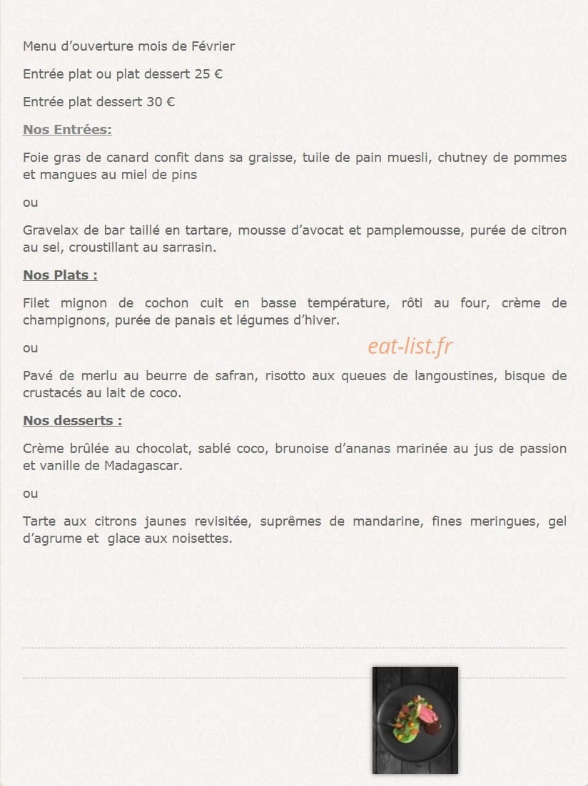 Hôtel de la Plage — carte page 1