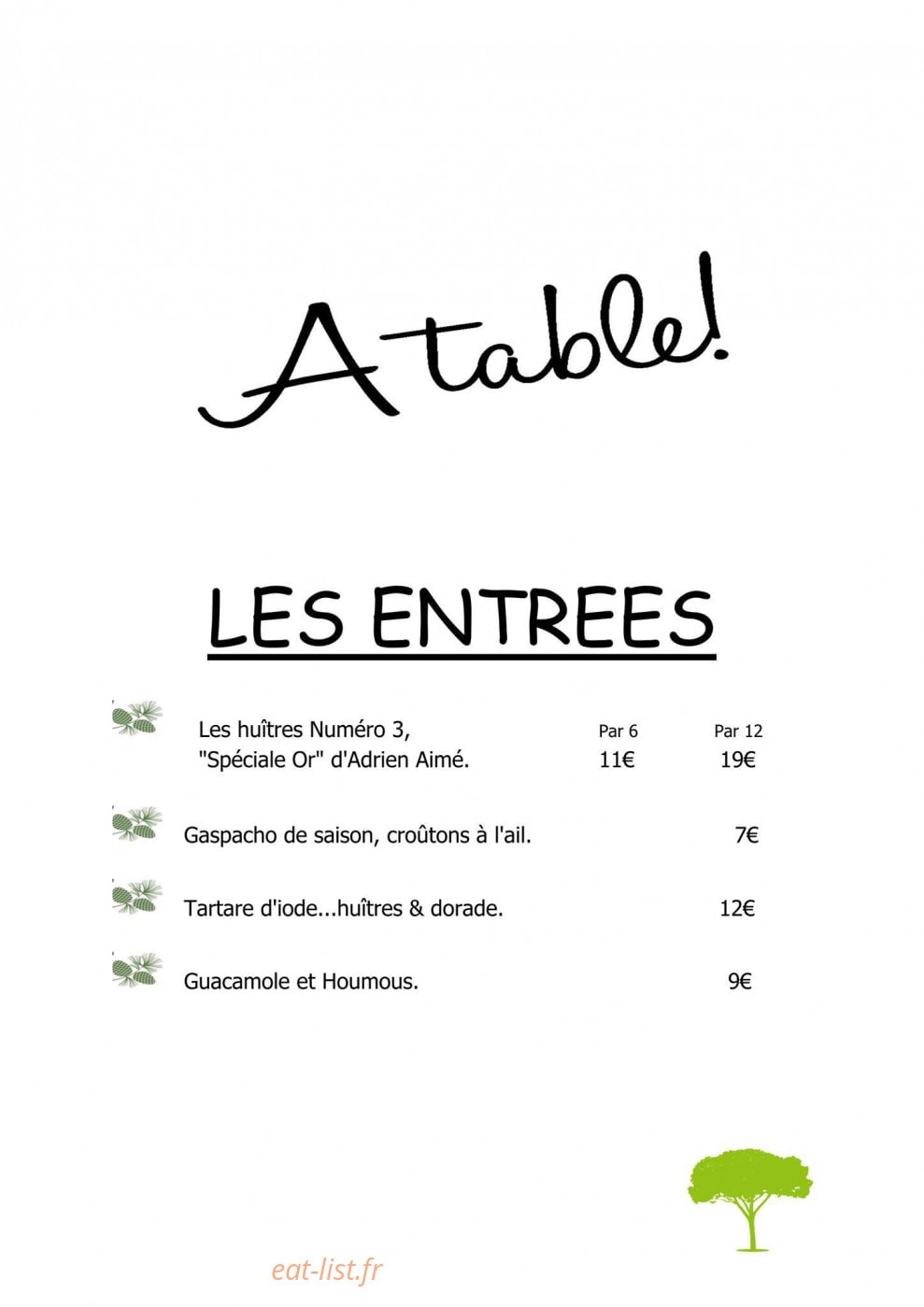 La Corniche — carte page 1