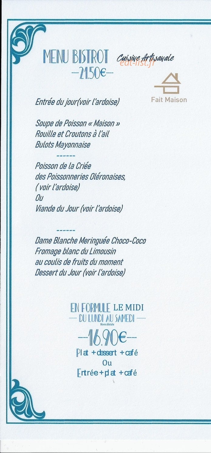 Le bistrot du phare — carte page 2