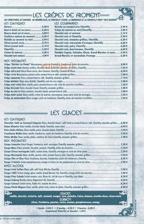 Le bistrot du phare — carte page 7