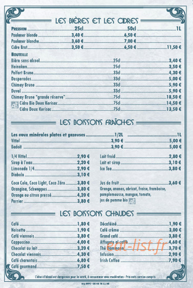 Le bistrot du phare — carte page 12