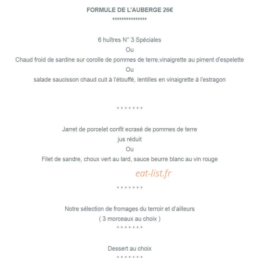 Auberge de l'etain — carte page 6