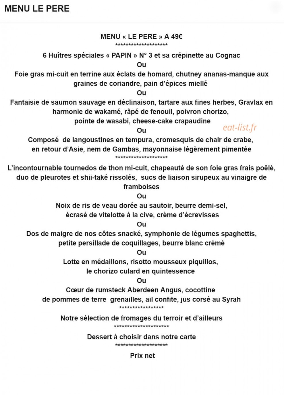 Le Logis du Péré — carte page 2