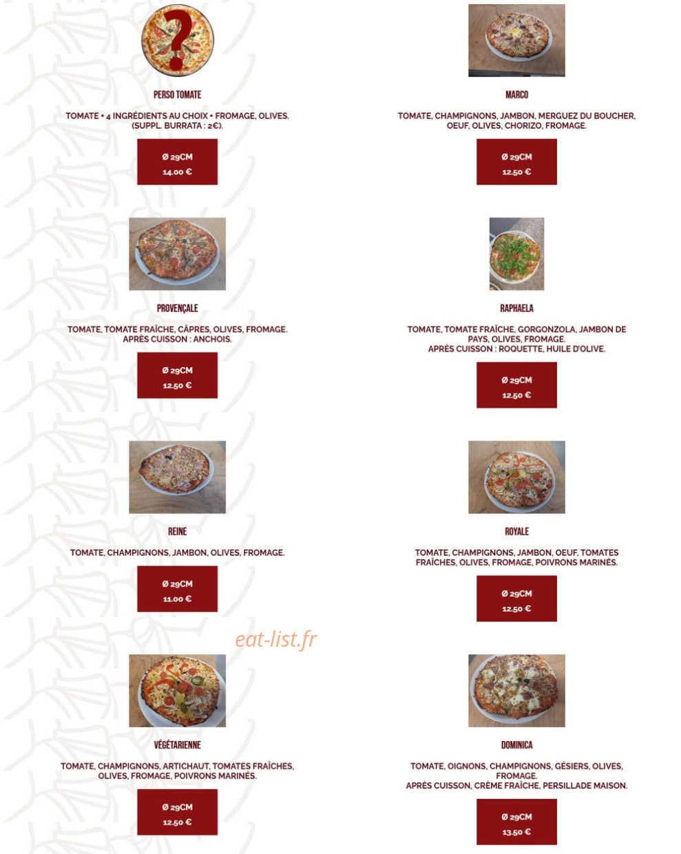 Azzurra Pizz — carte page 3