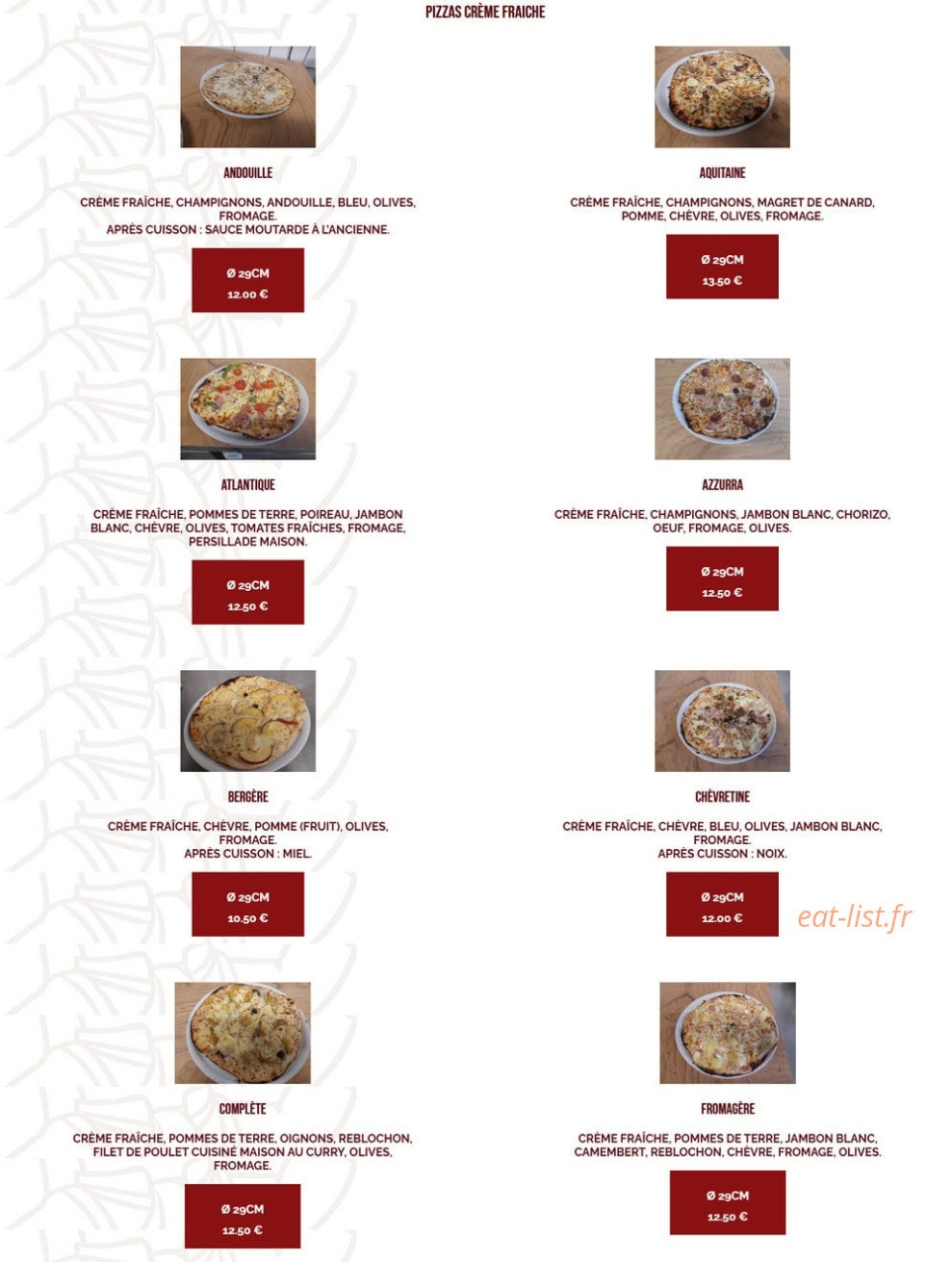 Azzurra Pizz — carte page 4