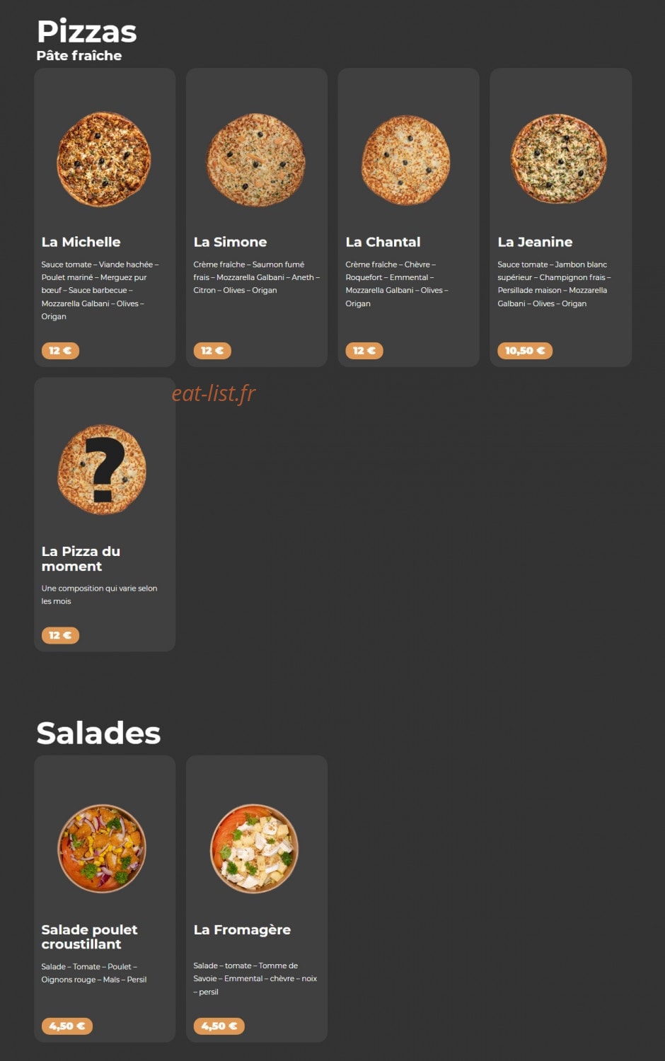 Côté Burger — carte page 2