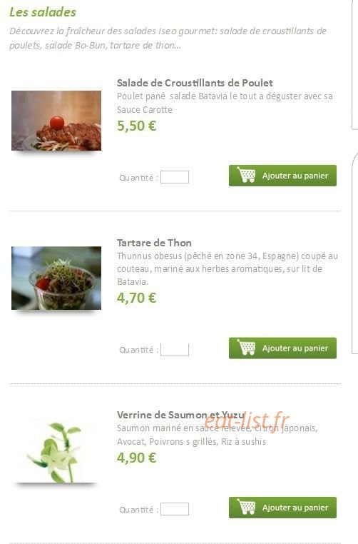 Iséo Gourmet — carte page 5