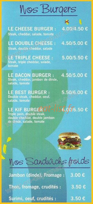 Kif Kebab — carte page 4