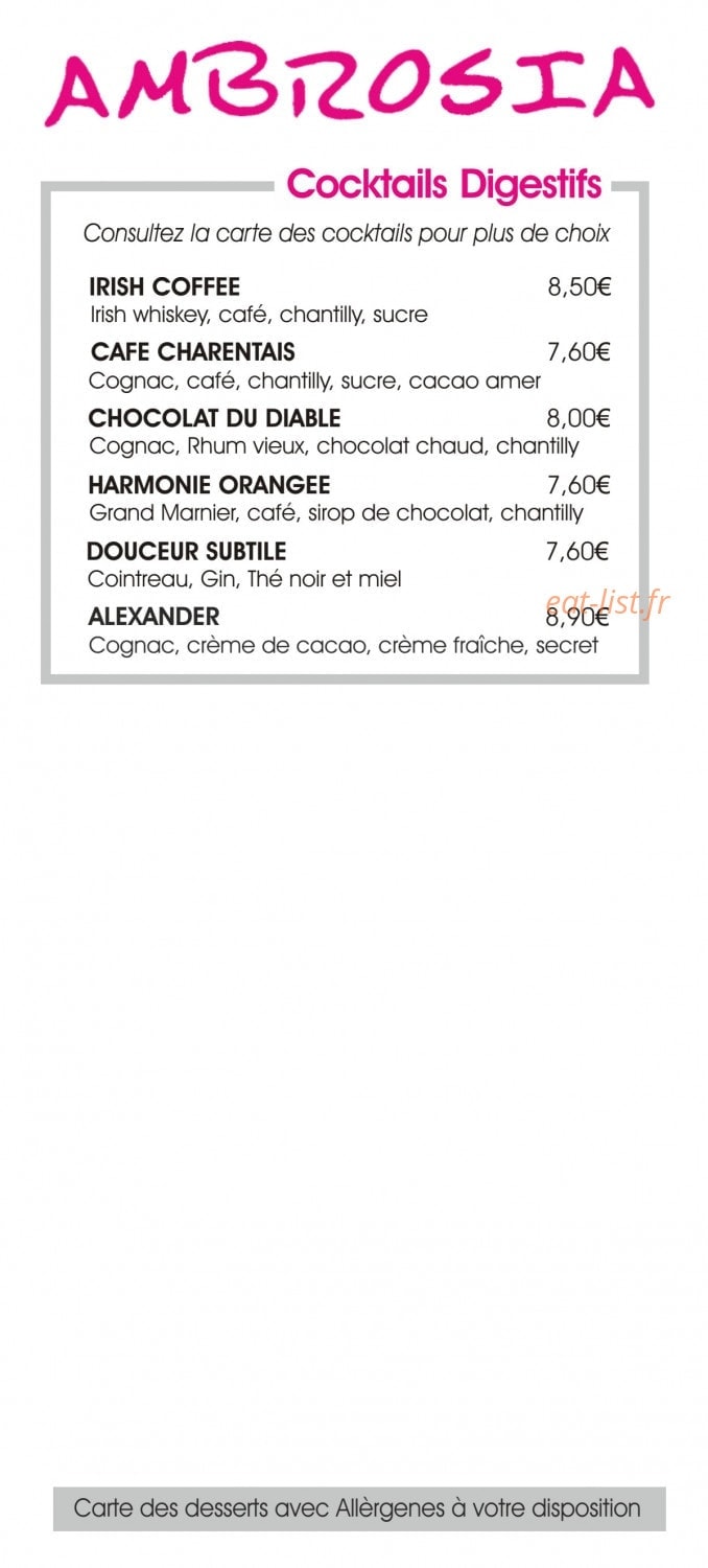 Ambrosia — carte page 22
