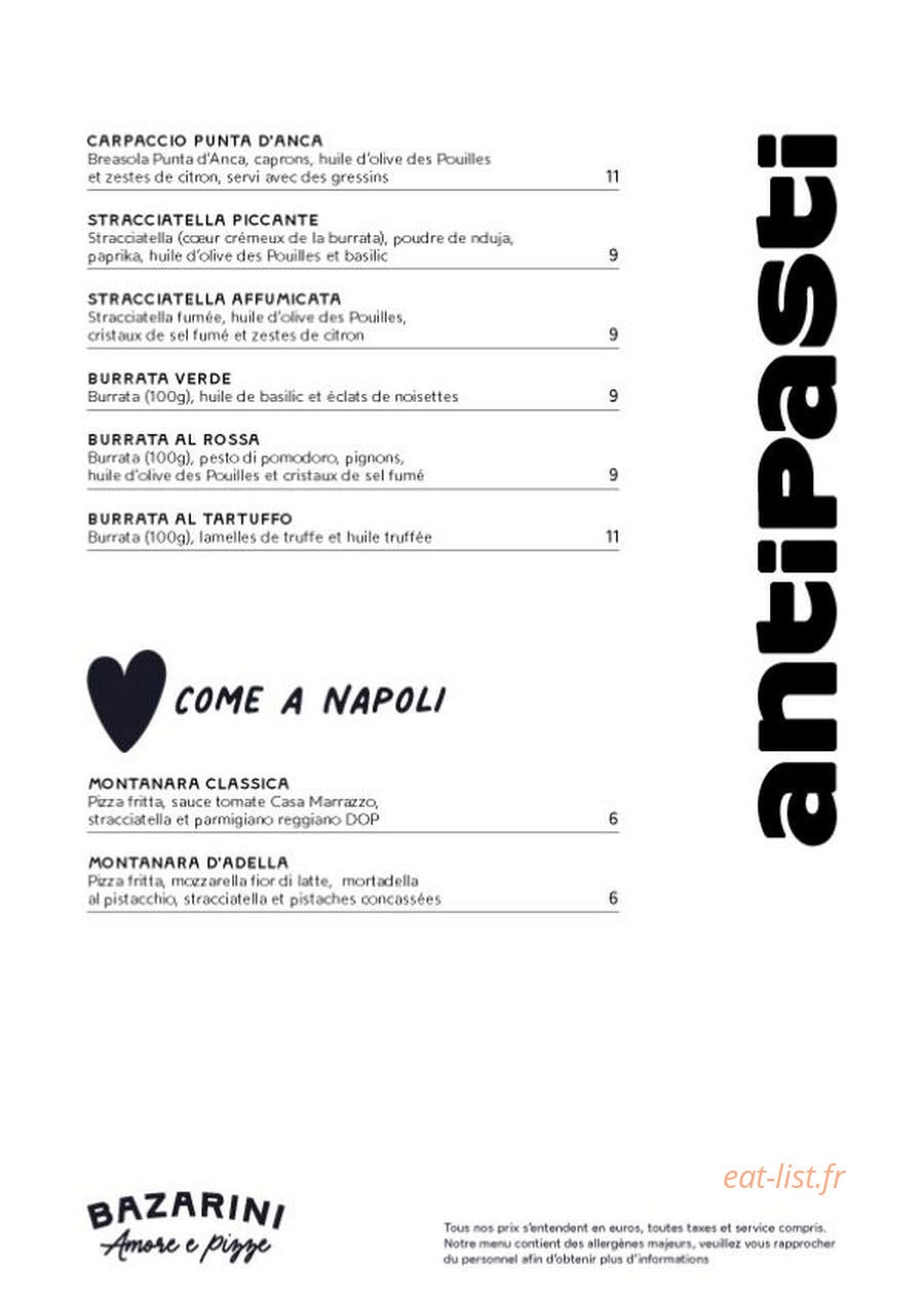 Bazarini — carte page 2