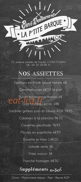 La ptite barque — carte page 2