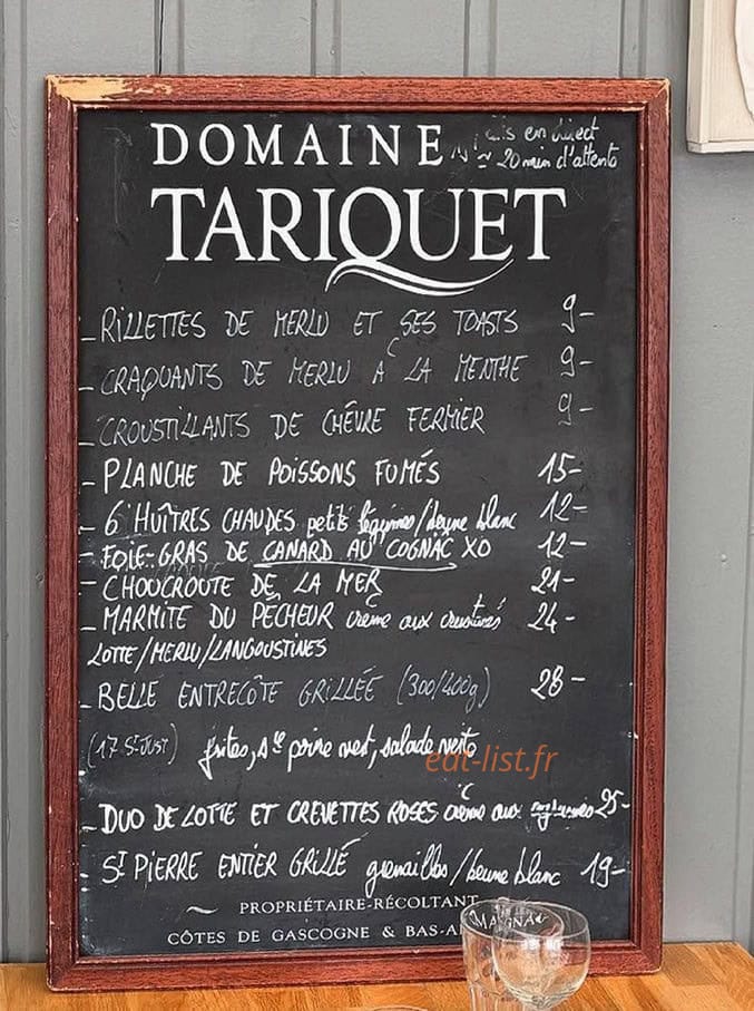 Carte et menu de La Courtine à Le Chateau d'Oleron — La carte