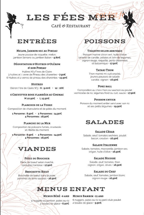 Les Fées Mer — carte page 2