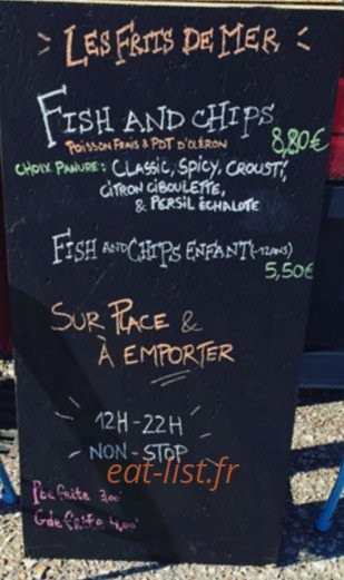 Les Frits de Mer — carte page 1