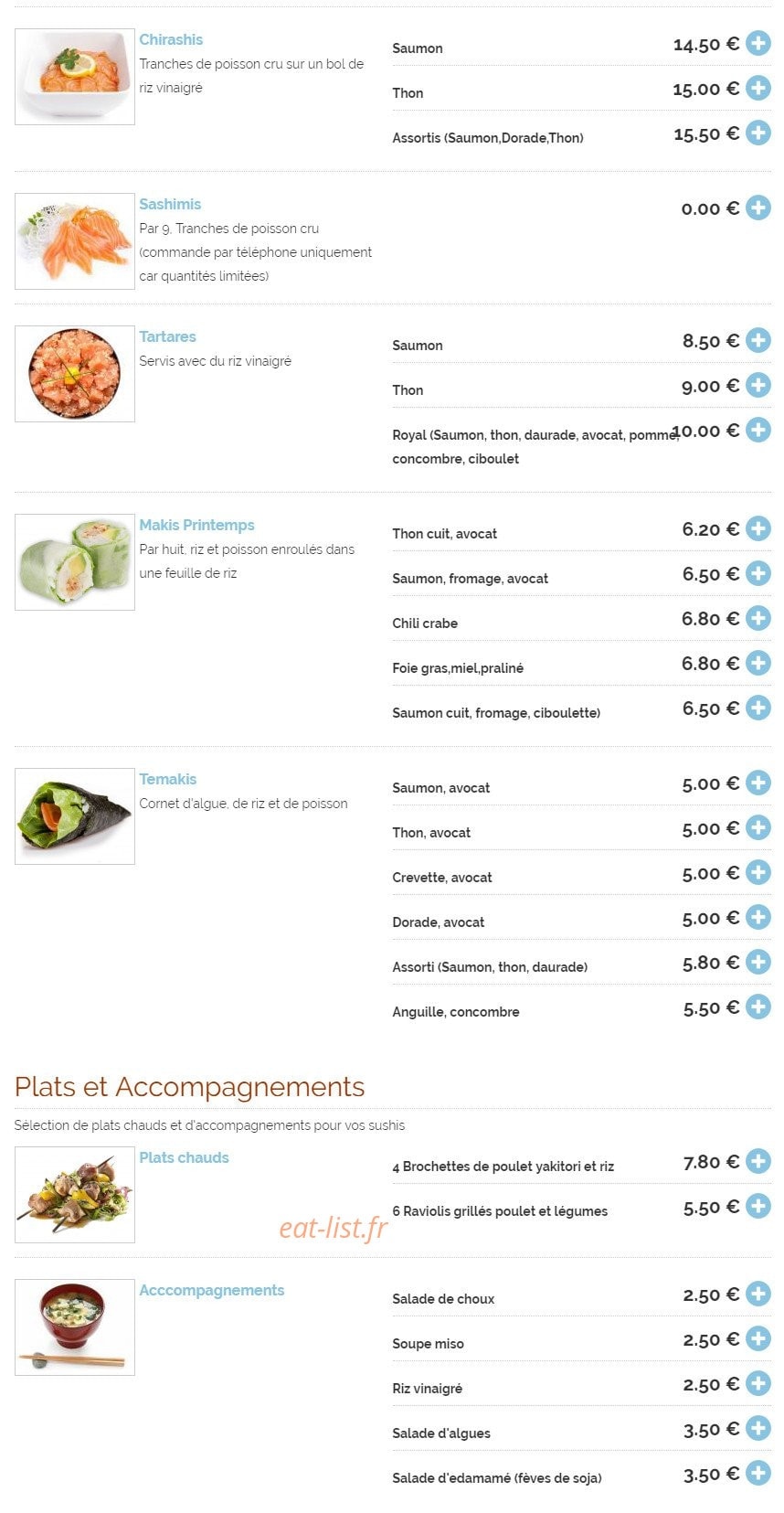 Shima sushi — carte page 2