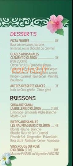 Tiki Pizz — carte page 3