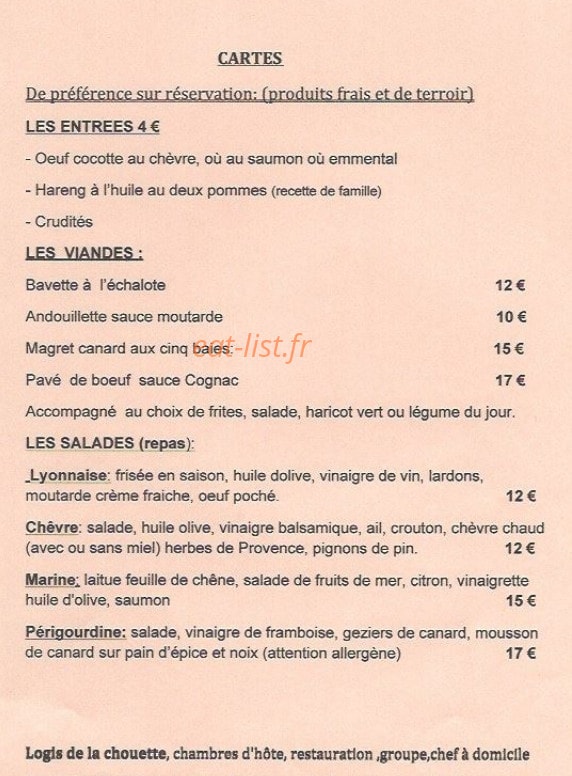 Logis De La Chouette — carte page 1