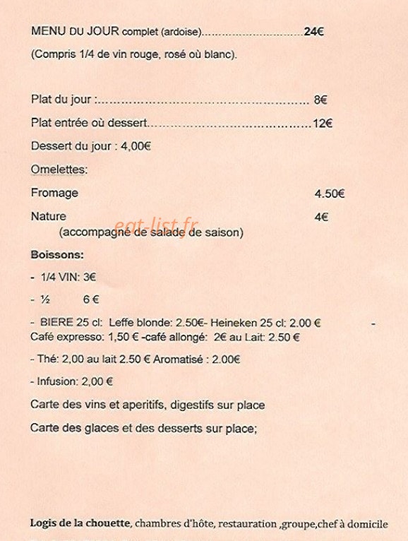 Logis De La Chouette — carte page 2