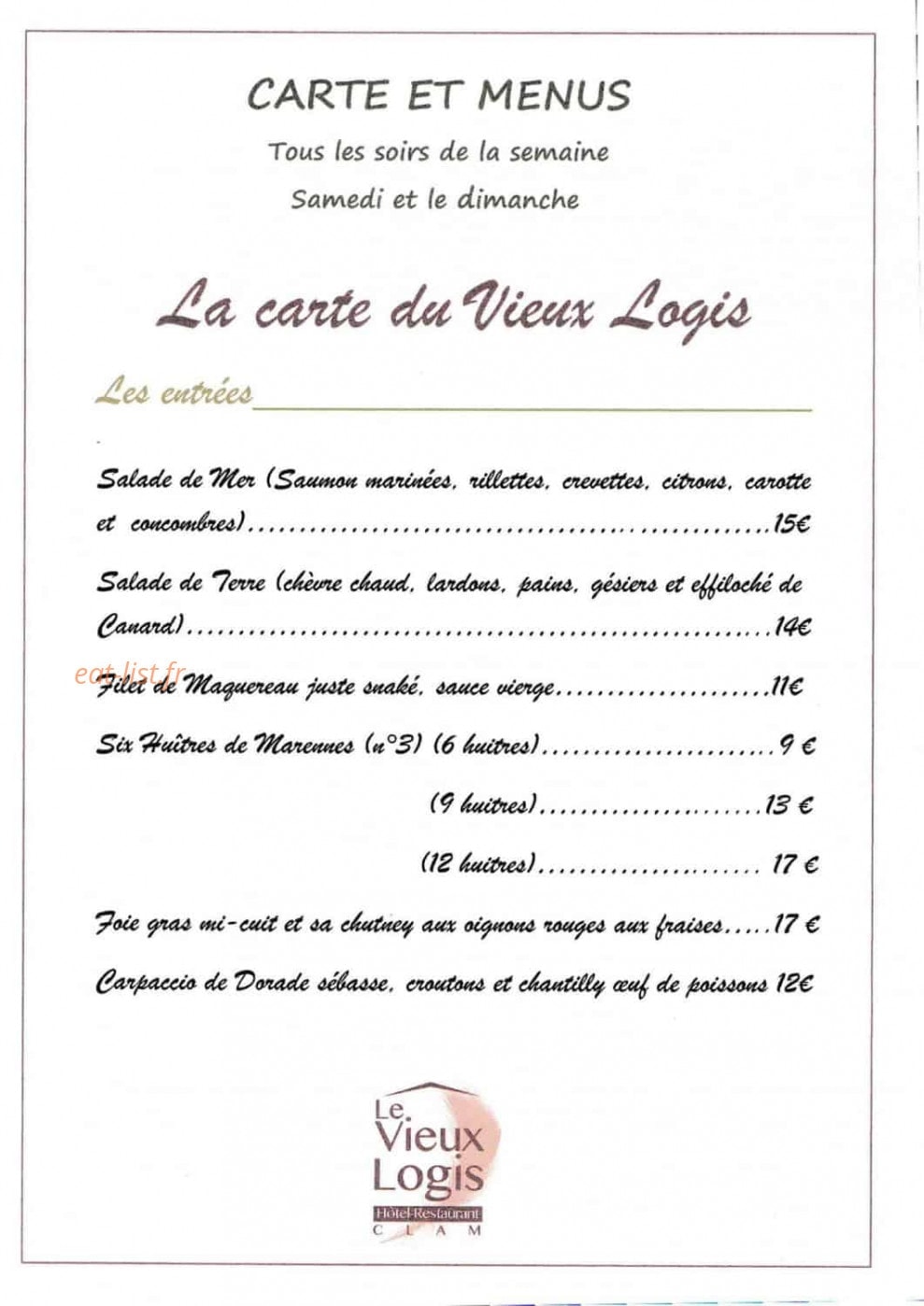 Le vieux logis — carte page 1