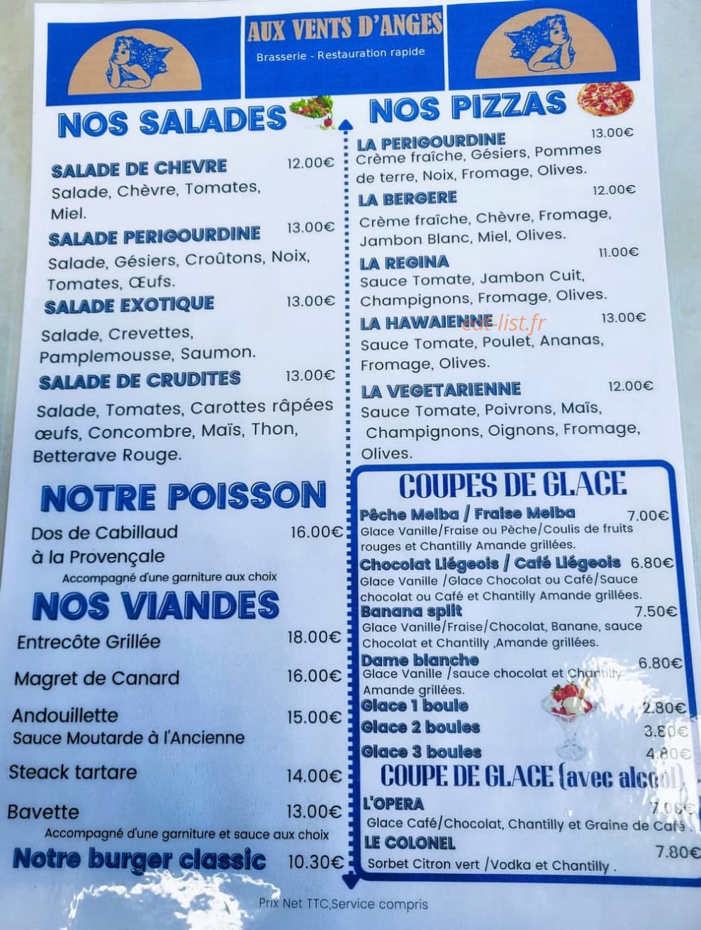 Aux Vents d'Anges — carte page 1