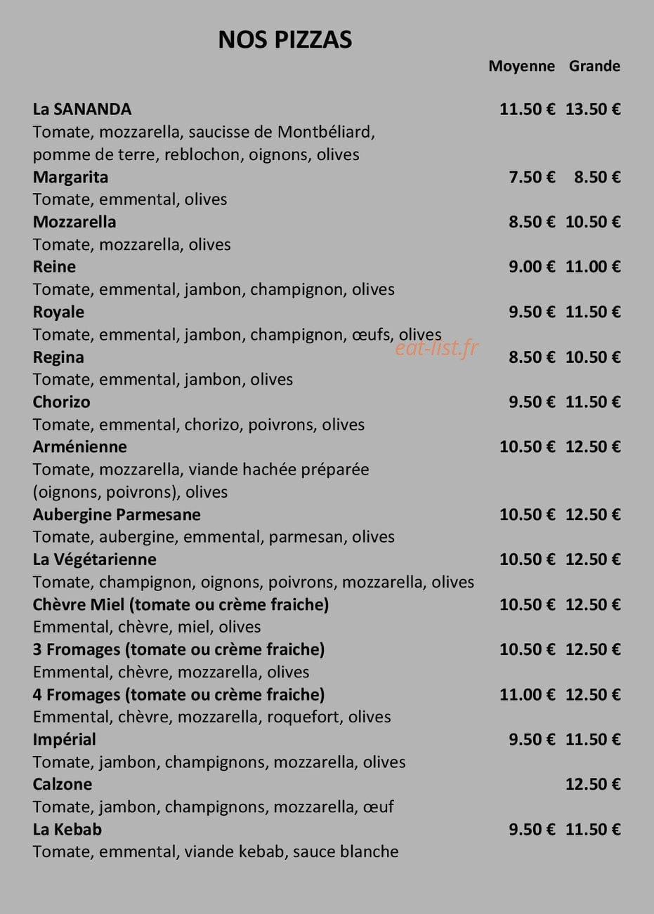 Chez Sananda — carte page 2