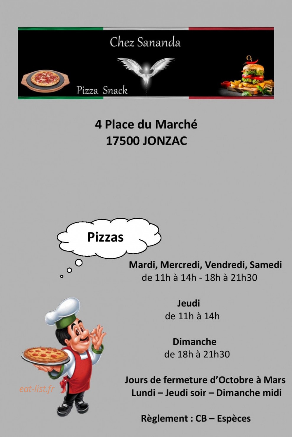 Chez Sananda — carte page 1