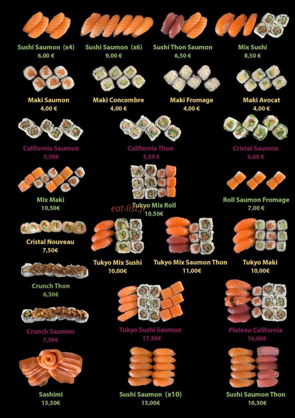 Sushis TukYo — carte page 2