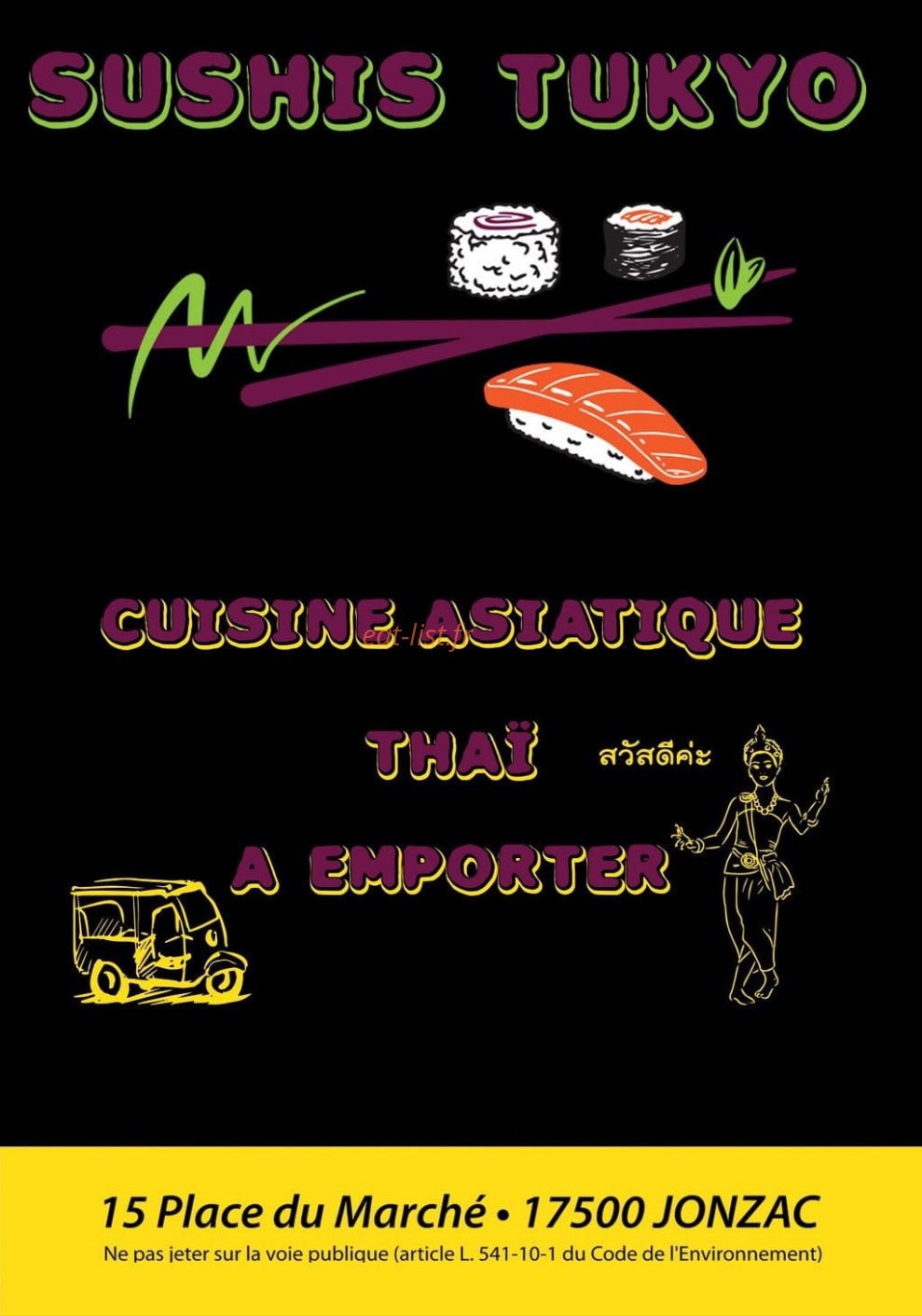 Sushis TukYo — carte page 1