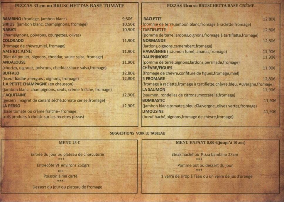 La Petite Champagne — carte page 1