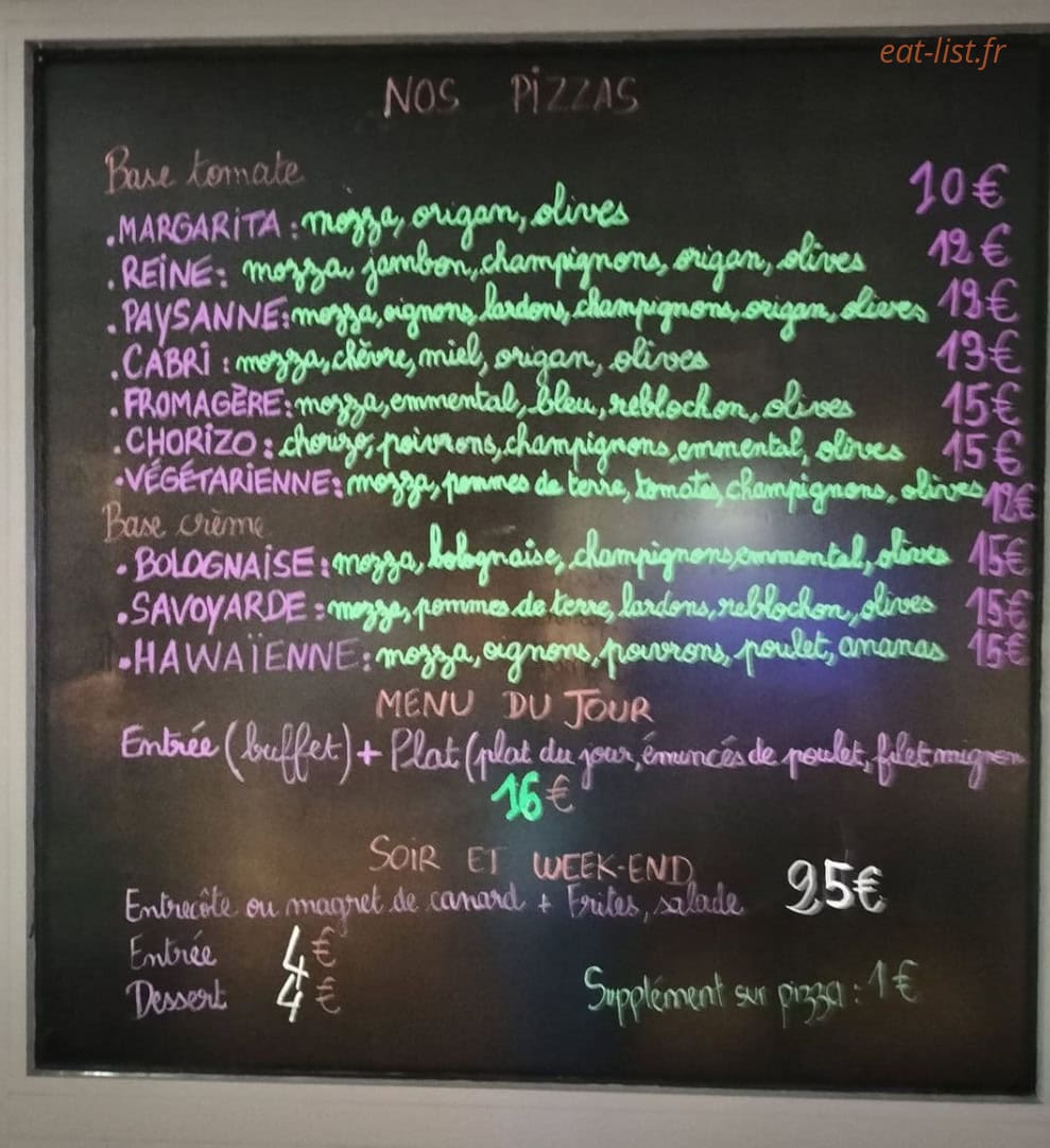 Chez Chantal — carte page 1