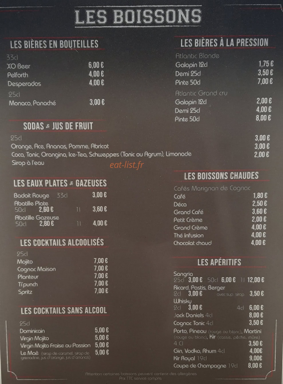Chez David Le Gourmand — carte page 2