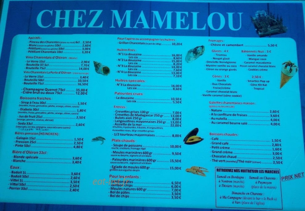 Chez Mamelou — carte page 1