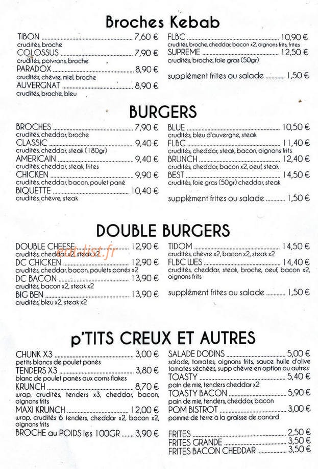 La Cantine — carte page 2