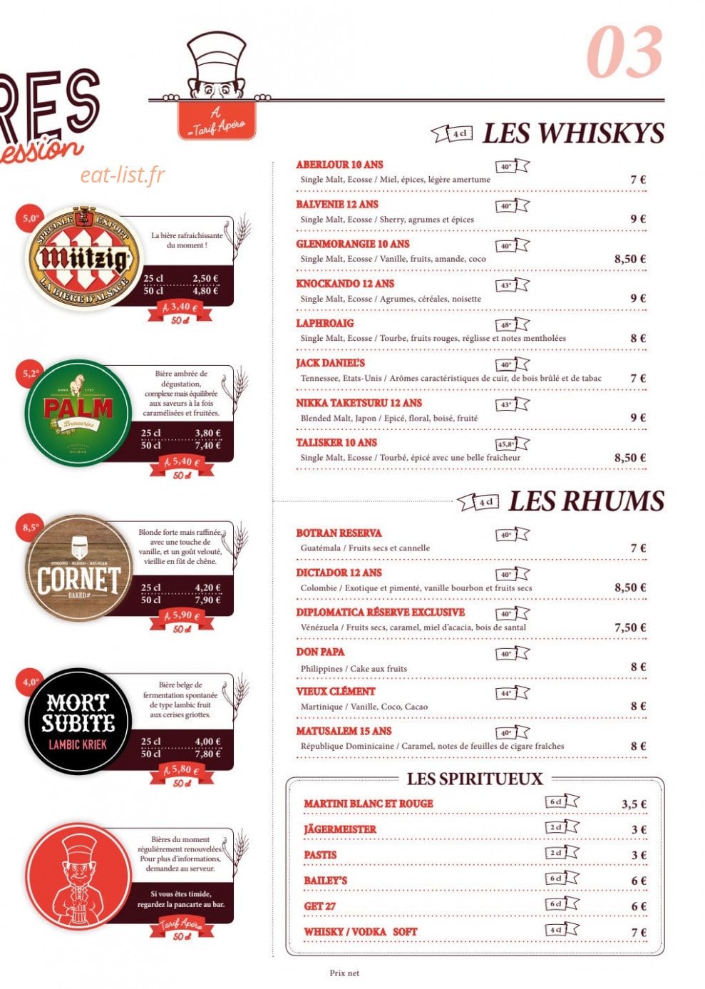 Le Croque Bedaine — carte page 3