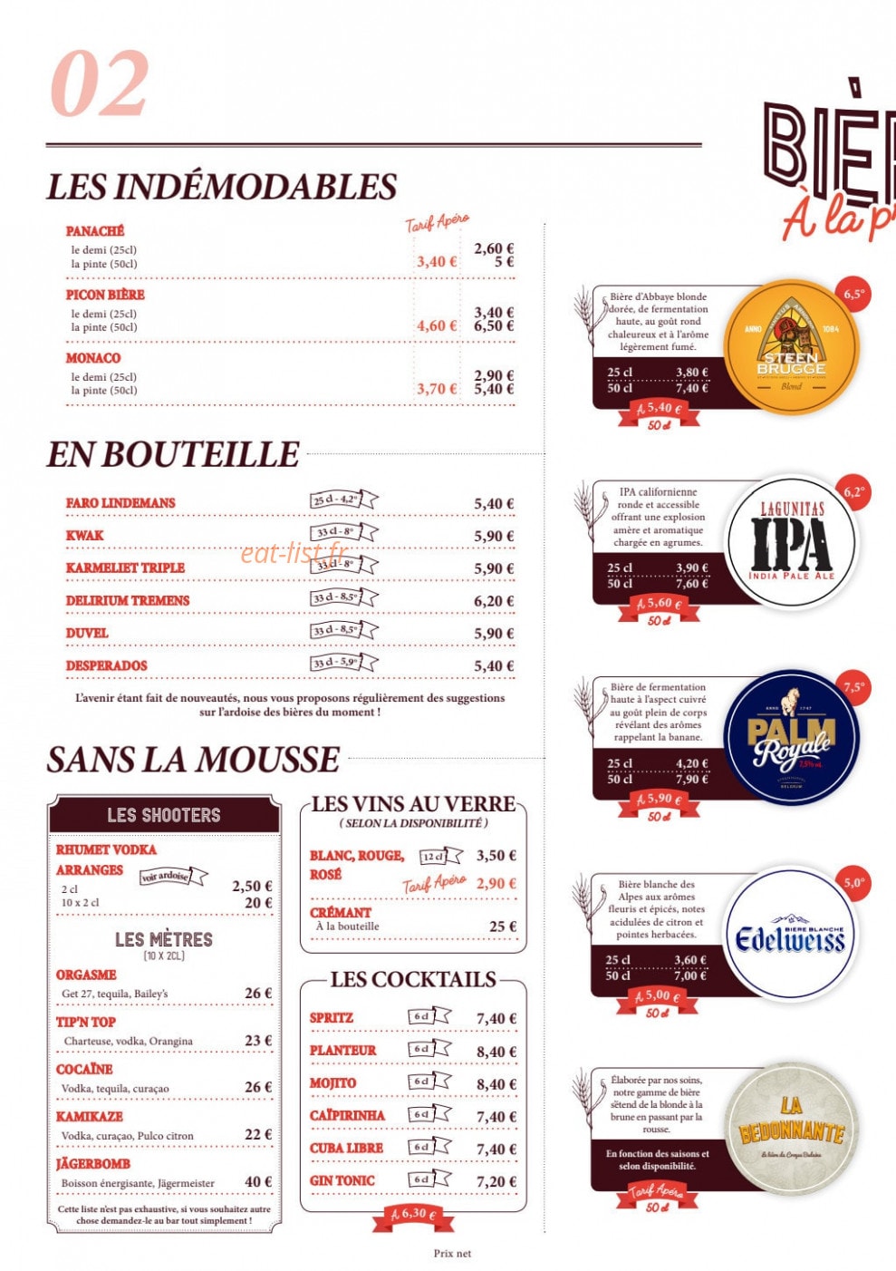 Le Croque Bedaine — carte page 2