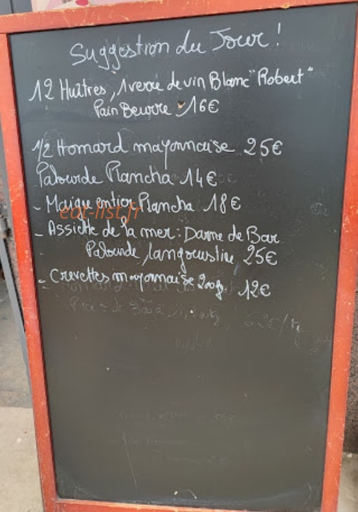 Carte et menu de Les Marais de Salamine à Dolus d'Oleron — L'ardoise