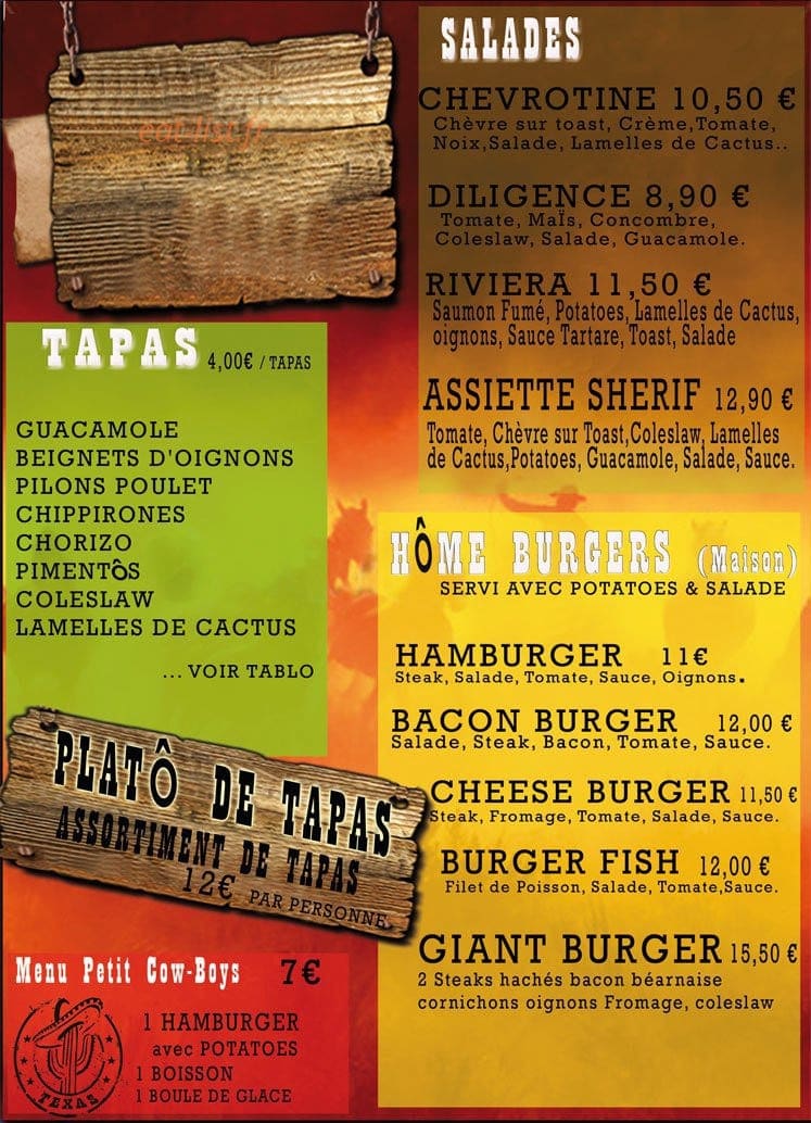 Ô Texas — carte page 3